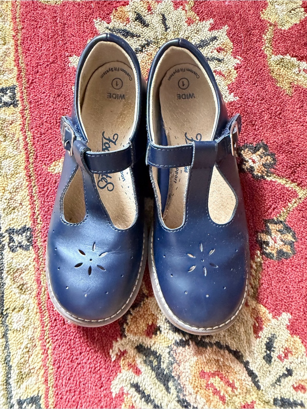 FootMates Navy T‑Strap Mary Jane Kids Shoes